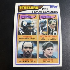 1982 Topps Football Pittsburgh Steelers Team Leaders Franco Harris Card #202