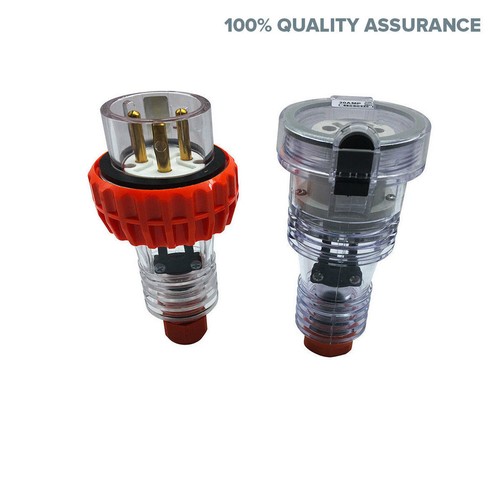 20 AMP Male 3 Pin Plug w/ Female Plug 3 Round Pin Socket Outlet Extension 240V - Picture 5 of 7
