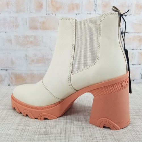 SOREL Brex Heel Chelsea Natural/Paradox Pink Women's 8 Waterproof Boots Platform - Picture 7 of 9