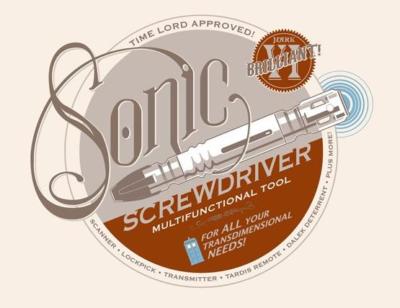 Sonic Screwdriver Mark 6 Artistic Doctor Who Satire Teefury Lady Shirt RARE NEW