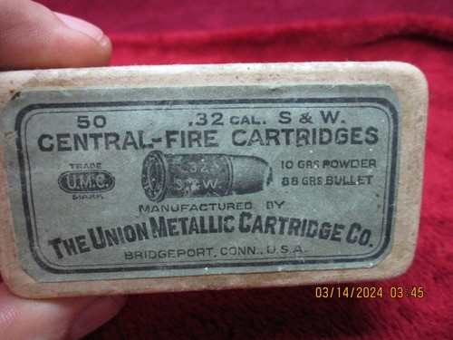 Antique UMC/Union Metallic Cartridge Co. 32 S&W Cal., 2-Part, Ammo Box, (Empty) - Picture 6 of 9