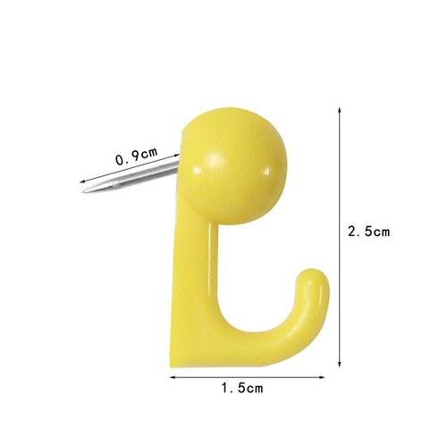 100 Pieces Push Pin Hooks Plastic Push Pins Wall Hook Thumb Tacks Marking Pins - Picture 3 of 8