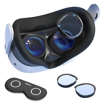 Lens Anti Fog Kit for Meta Quest 3S Anti-Scratch Ring w/Blue Light Blocking Lens