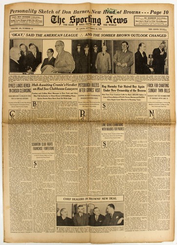 1936 SPORTING NEWS BASEBALL MAGAZINE ORIGINAL 11 19 1936 - Picture 1 of 3