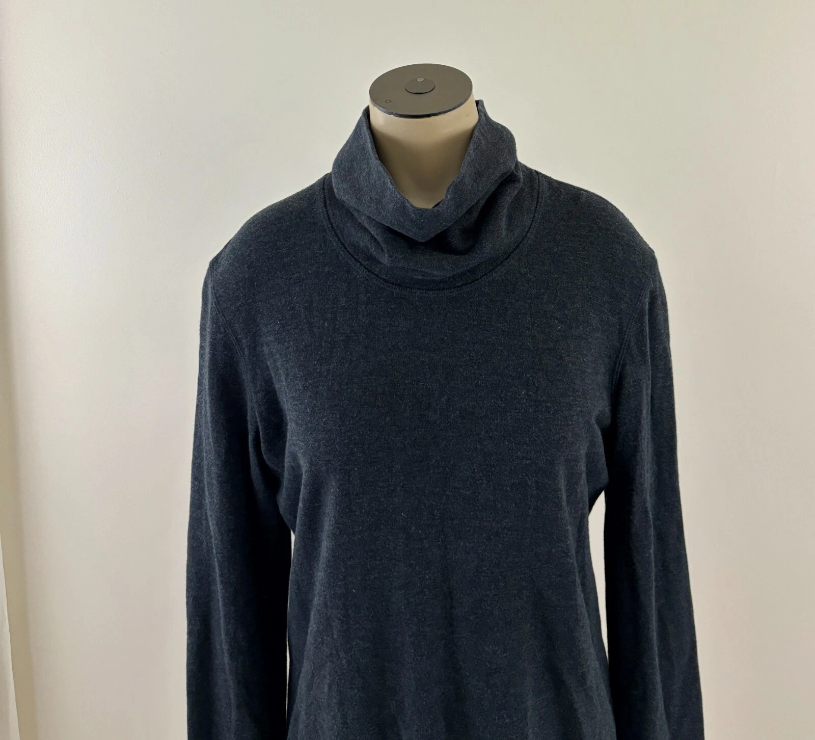 lululemon charcoal stripe reversible cowl neck thumbhole sweater