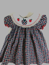 Vintage GOOD LAD of Philadelphia Girls 4T Apple Dress Collar Lace Puffed Sleeve