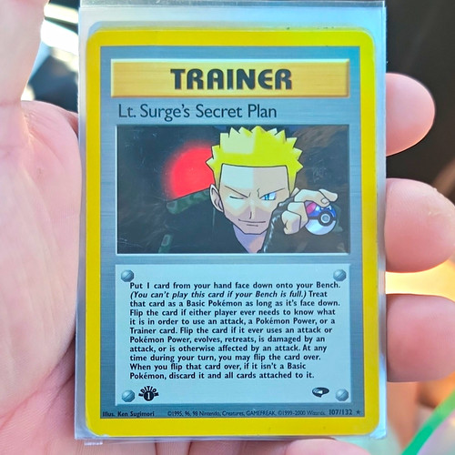 Pokemon TCG Gym Challenge Lt. Surge's Secret Plan 107/132 + Raticate 53/132 EN