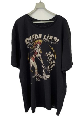 King Kerosin Rueda Libre T-Shirt XXL Black Biker Pin-Up Graphic Germany #74