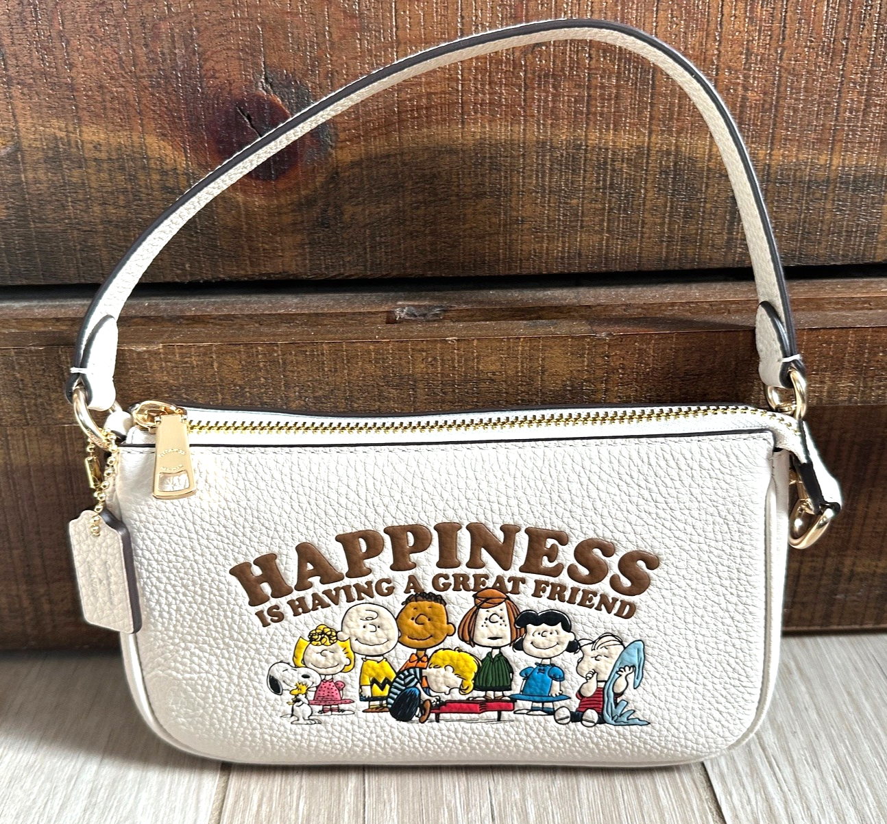 NEW Coach x Peanuts Charlie Brown Snoopy Friends Leather Nolita Purse CMB76, NWT