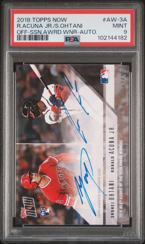 2018 Topps Now  Award Winner S. Ohtani R. Acuna JR. #AW-3A  Auto /99 PSA