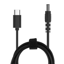 USB-C PD to DC 5.5x2.1mm 12V 3A 36W Max Power Cable 5ft Black