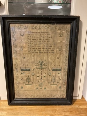 Georgian 1830 Framed Needle Work Sampler  by Ann Jacobs Worked at Newton