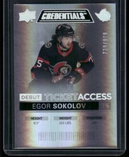 2021-22 Upper Deck Credentials #104 Egor Sokolov #/999