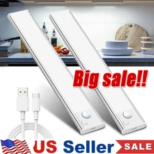 LED Motion Sensor Under Cabinet Closet Light USB Rechargeable Kitchen Lamp Strip