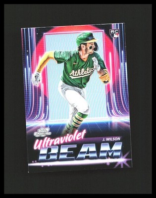2025 Jacob Wilson Rookie Card - Cosmic Chrome Ultraviolet Beam Ref #UB-9 A's B