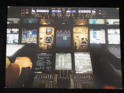 BRITISH AIRWAYS Airline Issue Airbus A380 Cockpit Airplane Vintage Postcard
