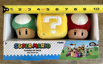 SUPER MARIO POWER UP PACK MINI PLUSH SET - TOMY  - CLUB MOCCHI MOCCHI - NEW