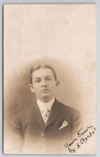 RPPC Handsome Man W.A. Roeder Portrait Washington DC Postcard I31