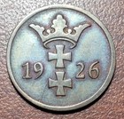 DANZIG 1926 2 Pfennige KM# 141 AU Original Toning Traces Red Coin No Issues — photo 1