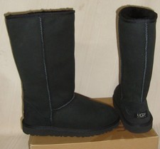 UGG Classic Tall Black Suede Boots KIDS Youth Size US 5 Women US 7 NEW 5229