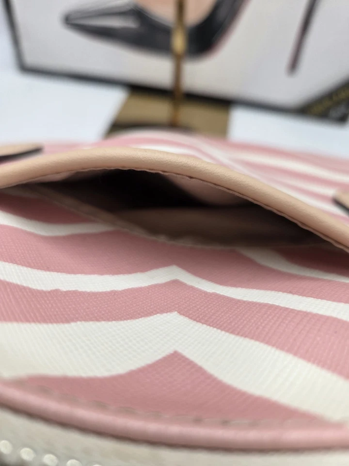 Coach Peyton Silver/Pink Tulle Zebra Print Cora Domed Hand Bag/Crossbody F33766 - Image 4 of 4