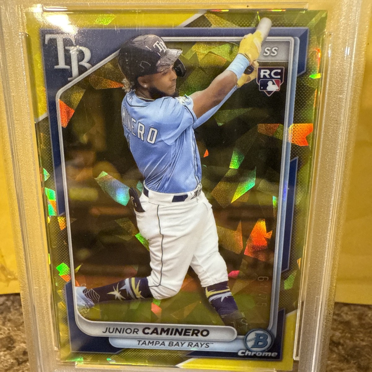 2024 Bowman Chrome Sapphire Edition - Junior Caminero #56 Yellow
