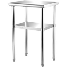 VEVOR Tavolo da Lavoro Cucina in Acciaio Inox per Preparazione 61 x 46 x 91 cm