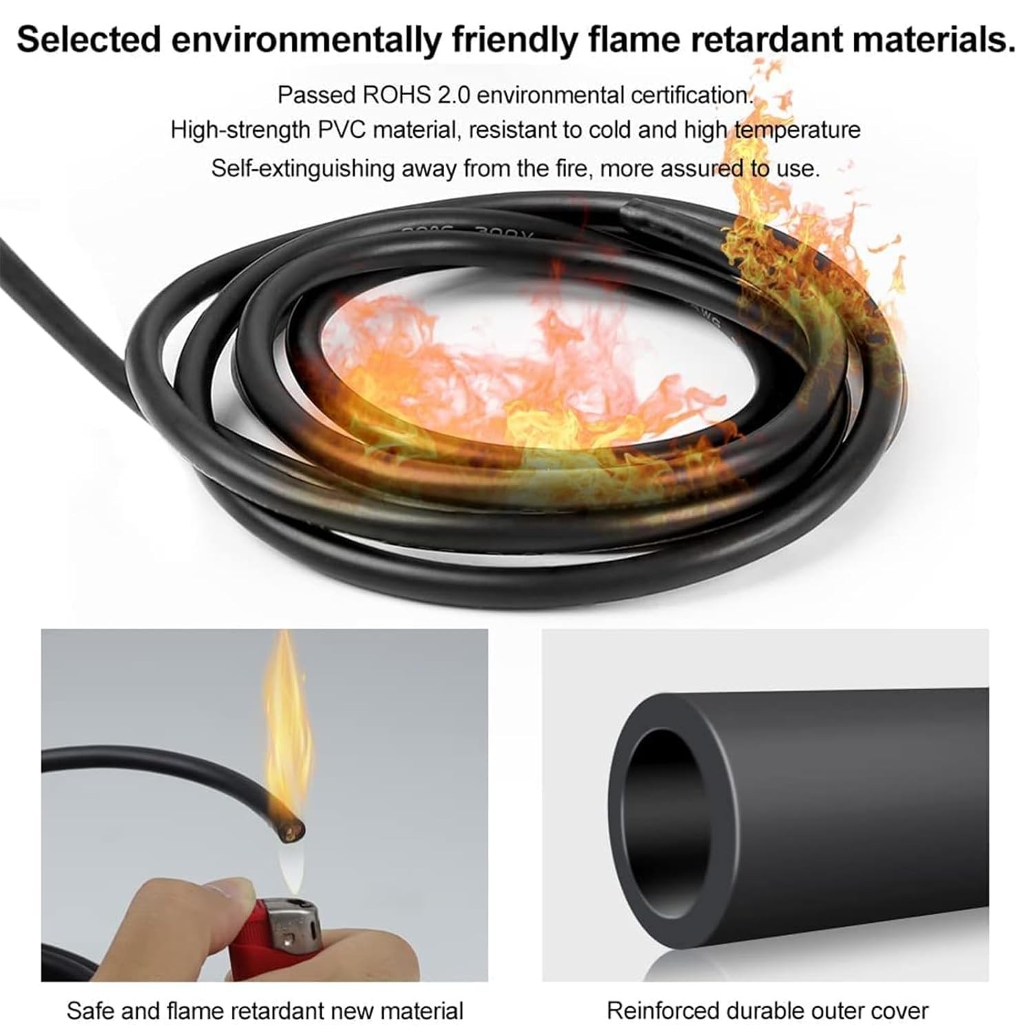 22/18 Gauge 5 Conductor Wire, 10Ft 18/5 Tinned Copper 5 Wire Cable, Stranded