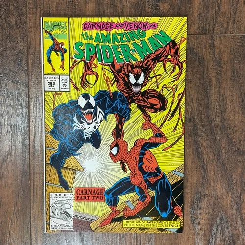 AMAZING SPIDER-MAN #362 - VENOM, CARNAGE APP - VF 1992 MARVEL
