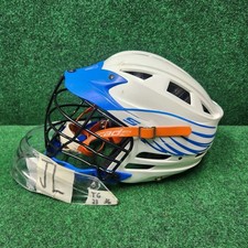 Cascade S Lacrosse Helmet w/ Chin Strap & Neck Guard - White & Blue