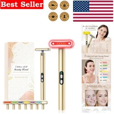 7-Color LED Red Light Therapy Facial Wand - Youthful Skin Rejuvenation Tool