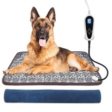 Heated Dog Bed, Waterproof Heating Pad with Adjustable Controller for Pets