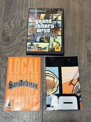 Grand Theft Auto San Andreas PS2 PlayStation 2 Complete CIB + Map Black Label