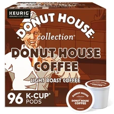 Donut House Coffee Keurig Single-Serve K-Cup Pods, Light Roast Coffee, 96 Count