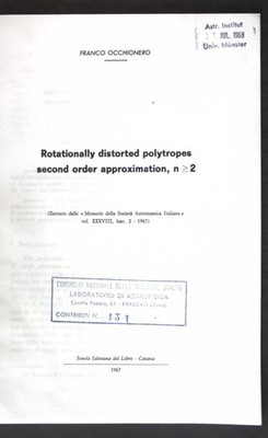 Rotationally distorted polytropes second order approximatin, n>2; Estratto dalle