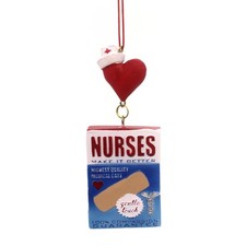 Kurt Adler Bandage Box "Nurses" Hanging Christmas Ornament 4.25in, Multi Color