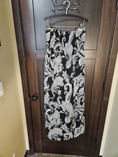EUC Women's Plus Old Navy Black & White Floral Paisley Strapless Dress Size 1X