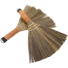  2 Pcs Dust Sweeping Soft Brush Hand Held Broom Natural Whisk Small