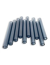 10 Count Gray Borosilicate Glass Tubes, 4 Inch Length, 12mm OD