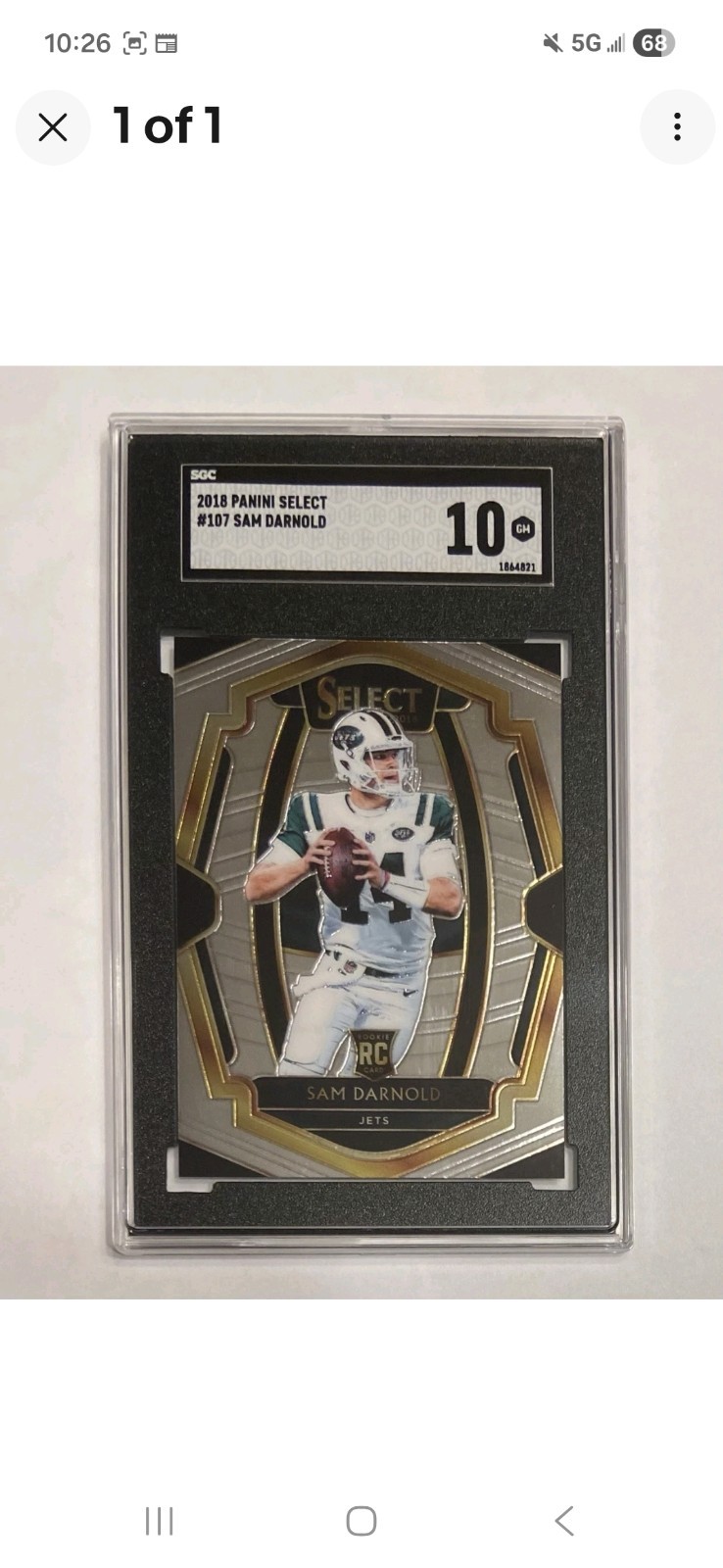 2018 PANINI SELECT SAM DARNOLD #107 ROOKIE Base SGC 10 GEM MINT SB MVP 🔥