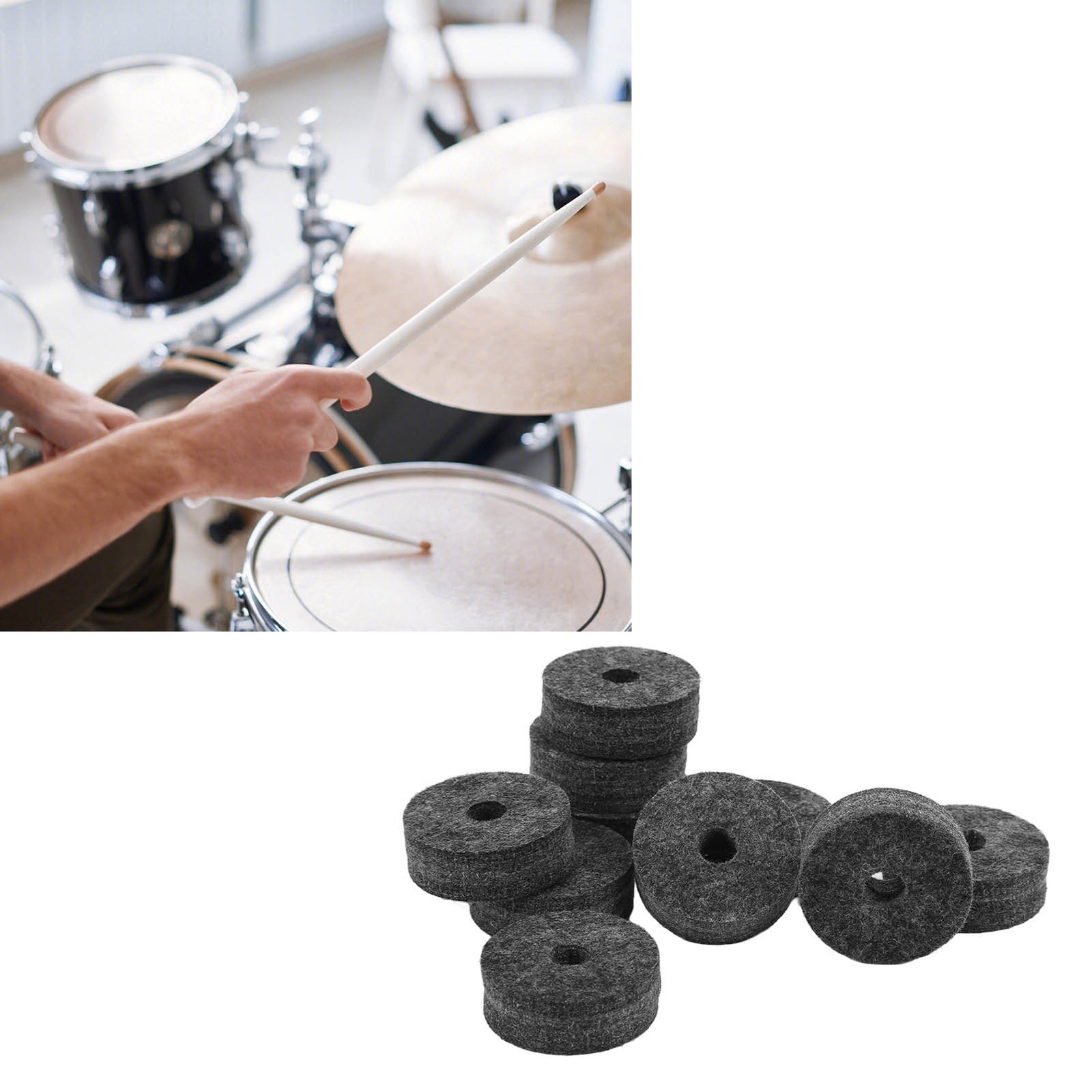 20Pcs Cymbal Felt Washer Pads Stand Replacement Parts Drum Set Accessory Non