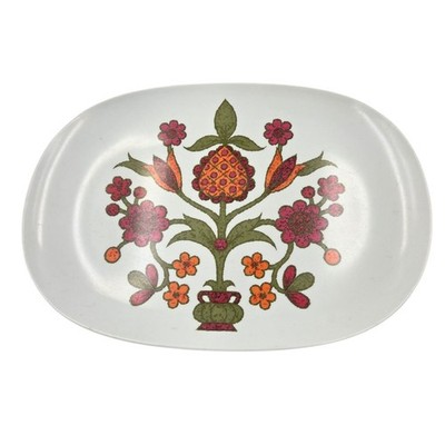 Melamine Oval Tray Vintage Texas Ware Melmac Quality Dinnerware Floral Design