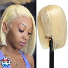 UTIDE 613 Blonde Bob Wig Human Hair Short Wigs Human Hair 8 Inch 613 Lace Fro