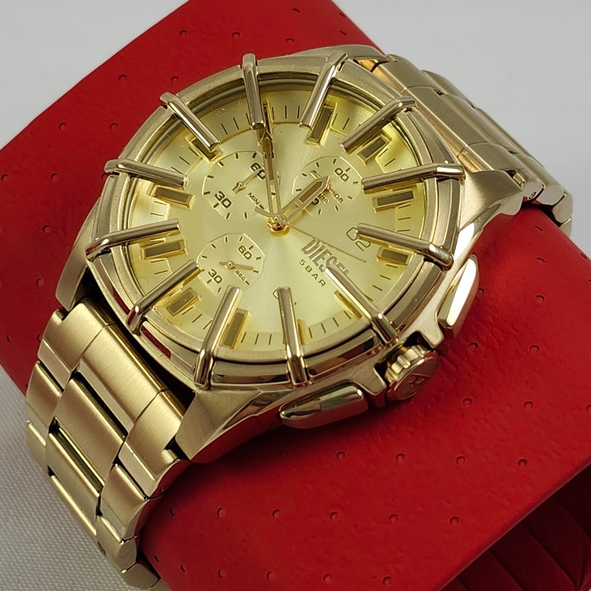 NEW Diesel Framed Gold Tone Chronograph Mens Watch DZ4659 NWT | eBay