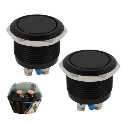 2 Stück 22mm Momentan-Drucktastenschalter, IP65, wasserdichter Push Button Schal