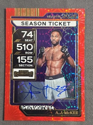 2026 Panini Contenders PFL A.J. McKee Season Ticket Autograph RED Fireworks
