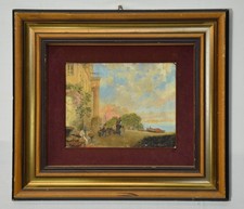 Antico dipinto olio su tavola – Firmato Gianni Quadro scena popolare napoletana