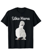 Silkie Mama T-Shirt - Black with Chicken Graphic, "Silkie Mama" Text, Soft  Bre