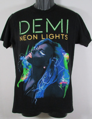 Demi Lovato - Neon Lights Tour 2014 T-Shirt Black Size Medium 100% Cotton