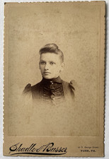 Cabinet Card Well Dressed Young Woman Shadle &amp; Busser York Pennsylvania PA